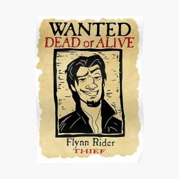 Calligraphy Wanted Flynn Rider Broken Nose Poster Wall Home Print Decor Mural Funny Picture Art Painting Vintage Decoration Modern No Frame