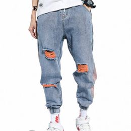 Shattered Jeans Men's Fi Wed Ctrast Casual Jean Pantaloni Uomo Streetwear Pantaloni larghi Hip Hop Pantaloni Uomo M-5XL MKN005 w66n #