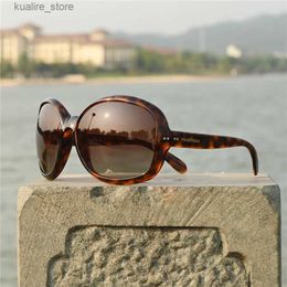 Sunglasses Vazrobe Round Polarised Sunglasses Women Fashion Sun Glasses for Female Black White Tortoise Brown Shades L240322