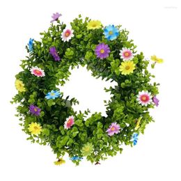 Decorative Flowers Spring Flower Wreaths Elegant Garland With Artificial Colourful Festival Home Decor For Door Porch Fireplace And