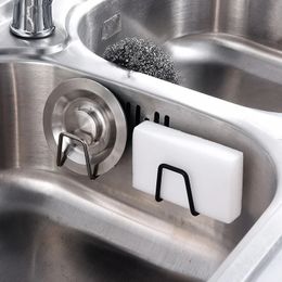 2024 Kökssvampar Holder Självhäftande handfat svampar Drain Torkhylla Rostfritt stål Lagringshållare Kitchen Sink Accessories