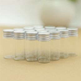 Jars 24 Pieces 22*50mm 10ml Small Glass Bottle Test tube Silver Screw Cap storage bottles jar Glass Jars Mini Containers Vial Bottles