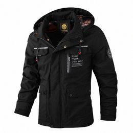mens Casual Windbreaker Jacket Men Waterproof Outdoor Hooded Jacket Man Soft Shell Winter Coat Clothing Warm Fleece Thick C4Af#