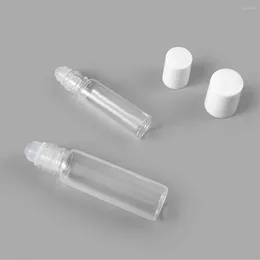 Storage Bottles Cosmetic With Glass Ball Roll On Oil Vial Empty Clear Rollerball Bottle Roller Refillable Container