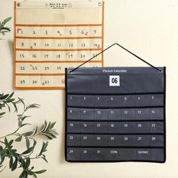 Storage Bags Calender Bag Large Capacity Days Mark Multi Grids Hanging String Wall-mounted Space Saving Organiser Pouch