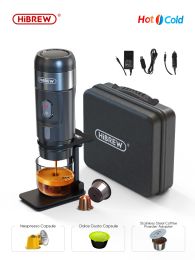Tools HiBREW Portable Coffee Machine for Car & Home,DC12V Expresso Coffee Maker Fit Nexpresso Dolce Pod Capsule Coffee Powder H4A