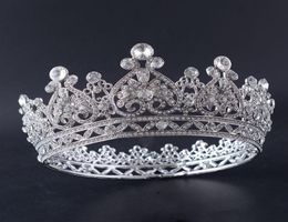 European and American highend bride Crown Alloy diamond round crown Queen Headbands wedding dress Accessories Headpieces Jewelry2305890