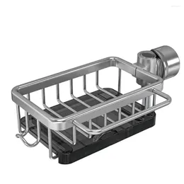 Hooks Kitchen Shelf Sink Organizer With Strong Load-bearing Hook Hanging Faucet Drain Rack For Sponge Holder Not Easily