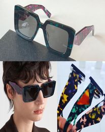 Logo symbol color Sunglasses oversized designer Men Women Summer SPR23Y Teal tortoiseshell glasses AntiUltraviolet Square Plate F5863352