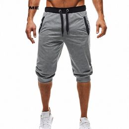 summer men Leisure Men Knee Length Shorts Colour Patchwork Joggers Short Sweatpants Trousers Men Bermuda Shorts roupa masculina g9ff#