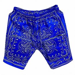 dropship Paisley Fi Hip Hop 70s Bandana African Digital Print High Waist Black Casual Sports Board Shorts for Men 15PR#