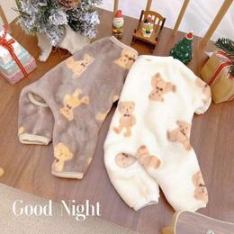 1pc Pet Plush Jumpsuit, Autumn Winter Small Dog Clothes, Warm Veet Sweet Pamas, Kitten Puppy Cute Pullover