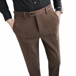 men's Casual Pants Soft Tight Stretch Trousers For Busin Social Office Workers Interview Party Wedding Men's Suit Pants S-3XL g7uJ#