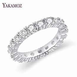 Band Rings 2020 Luxury Brand Jewelry White Set Cubic Zirconia Unique Shape Ring Suitable for Womens Wedding and Engagement Size J240326