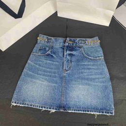 Designer The correct version of A-line denim short skirt for women in the summer of , slim fit, high waisted, versatile, buttocks wrapped skirt 2CAO