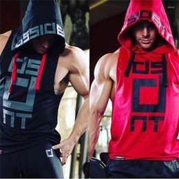 Men's Hoodies Mens Gym Sports Fitness Hooded Vest Outdoor Running Training Sleeveless Tank Top Breathable Sweatshirt Clothing Casual