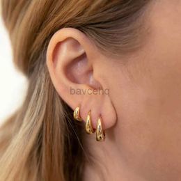 Hoop Huggie 6 pieces/set of punk hug earrings suitable for women simple metal gold round small earrings minimalist rock Jewellery party gifts 240326