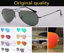 sunglasses original aviation design UV400 G15 glass men women sunglasses des lunettes de soleil leather cases accessories b3541564