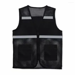 Men's Vests For Man Clothes Vest Daily Men And Women Workwear Mesh Reflective Strip Text Advertising Clothing Stylish