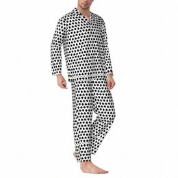 playing Cards Pyjamas Male Poker Suits Print Trendy Night Sleepwear Spring 2 Piece Casual Oversized Printed Pyjama Sets 857j#