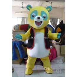Mascot Costumes Halloween Christmas Lovely Yellow Bear Mascotte Cartoon Plush Fancy Dress Mascot Costume
