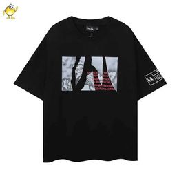 Men's T-Shirts SprSummer Casual Couple HACULLA TORN AWAY T Shirt Men Woman 1 1 100% Cotton Short Sleeve Tops Tee J240326