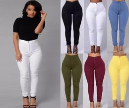 FT0711 Fashion Pencil Jeans Candy Colour Trousers Pants only Slim Women Jeans High Waist IN Stock7352572