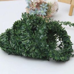 Decorative Flowers For DIY Wedding Decoration Green Leaf Artificial Wreath Rattan 7.5m Iron Wire High Quality