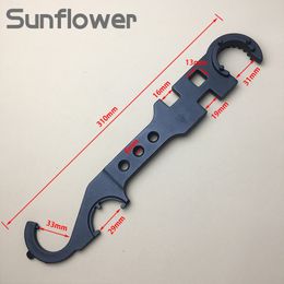 Outdoor all steel multifunctional wrench, sun ring support core metal protective wood AR15/M4 universal wrench