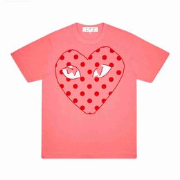 Play Designer Mens t Shirts Cdg Brand Small Red Heart Badge Casual Top Polo Shirt Clothingcjfm