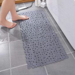 Mats Pebbles NonSlip Bathroom Mat Anti Slip Bathtub Mats Suction Cup Shower Cushion Long Bath Foot Pads Plastic Mats for Bathroom