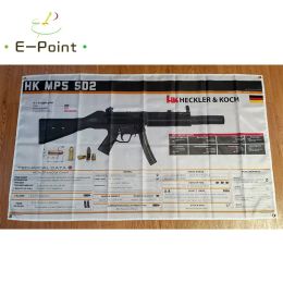 Accessories Heckler & Koch HK MP5 SD2 Gun Flag 3ft*5ft (90*150cm) Size Christmas Decorations for Home Banner Indoor Outdoor Decor M211