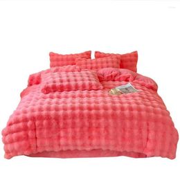 Bedding Sets Thickened Plush Four Piece Set Light Luxury And Warm Milk Faux Fur Duvet Cover