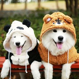 Medium Large Clothes, Warm Soft Costumes, Pet Apparel for Dog Autumn Winter Coat Jacket Puppy Clothing, Panda and Tiger Design