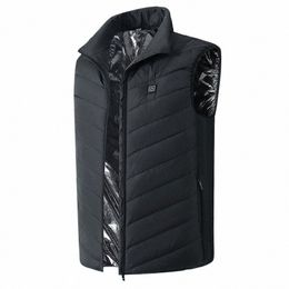 unisex Thermal Warm Vest 9 Area Heating USB Electric Heating Vest Smart with Zipper Pocket for Winter Hunting 333p#