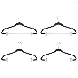 Hangers 4 Pcs Flocking Trouser Hanger Clothes Anti-skid Jeans Pants Adjustable Household Skirt Accessories