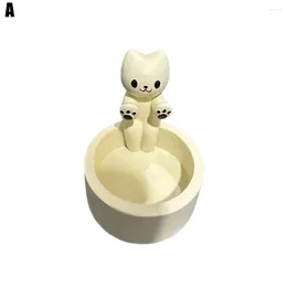 Candle Holders Modern Holder Resin Cartoon For Room Kitchen Bathroom Kitten Dog Candlestick Desktop Decoration