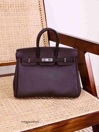 Original birkkns Bag High end genuine leather handbag womens bag TOGO lychee pattern top layer cowhide Saffir thread Tote YDHW