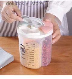 Food Jars Canisters Home Kitchen Sealed Storage Box Grain Dispenser Food Storage Tank Rotain Dry Food Cup Container Floor Storage BoxL24326