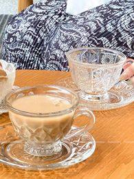 Cups Saucers Halfway Instagram Wind Relief Sunflower Glass Coffee Cup And Plate Set Middle French Afternoon Tea Small