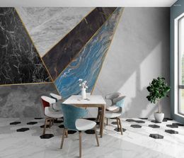 Wallpapers Custom Po Wallpaper TV Background Modern Grey Geometric Marble Bedroom Living Room Sofa Mural Wall Paper