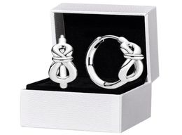 925 Sterling Silver Infinity Knot Hoop Earrings Original box for Women Girls Earring2842280