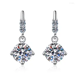 Stud Earrings ZFSILVER Fashion S925 Silver Exquisite White Moissanite Classic Dangle Paws 4 Women Accessories Party Jewellery Gift E049