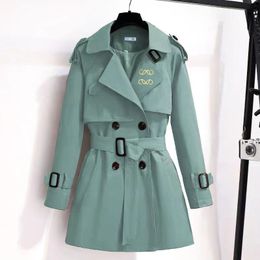 Designer brand trench coat, fashionable winter women's coat, elegant waistband, classic English style, double breasted belt, trench coat S-3XL