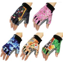 Cycling Gloves Half Finger Protection Stylish Children Kids Scooter Bicycle