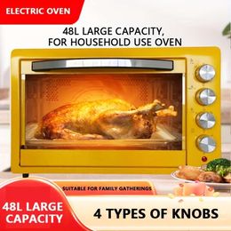 12.68gal Capacity Household Version Electric Oven, with 4 Knobs Adjust the Firepower, Large Internal Space Accommodate One Roasted Chicken, Suitable for Various