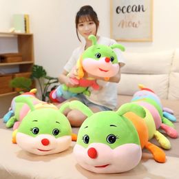 70110cm Lovely Soft Colourful Plush Toy Pillow Kids Children Stuffed Toys Worm Doll Birthday Gift 240325