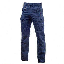 ix10 New Tactical Cargo Pants Mens Loose Multiple Pockets Wear-resistant Commuting Combat Joggrs Trousers Male Solid Color a9YZ#