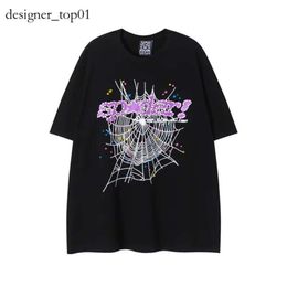 Sp5der Fashion Brand Designer Men T Shirt Pink Young Thug 555555 Mans Women Quality Foaming Printing Web Pattern Spider Tshirt High Quality Y2K Top Tees Size S-xl 4794