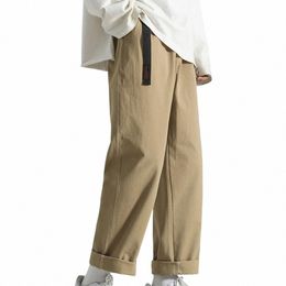 harajuku Fi Men's Pants Casual Wide leg Oversize Pants With Korean Style Streetwear Trousers For Men Soild Color White z7U0#